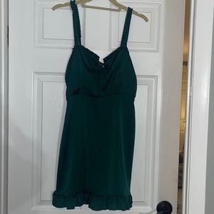 Green silk dress cocktail